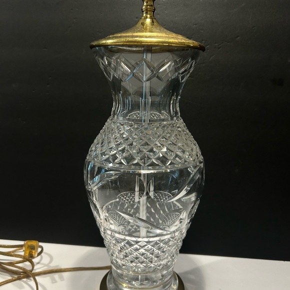 Rare Waterford Fine Crystal Hand-cut Signed Table Lamp 18” - Picture 3 of 15